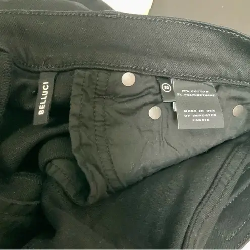 GRLFRND NWT Belluci Black Straight Leg Jeans Jet Set White Logo Stirrup 90s sz30