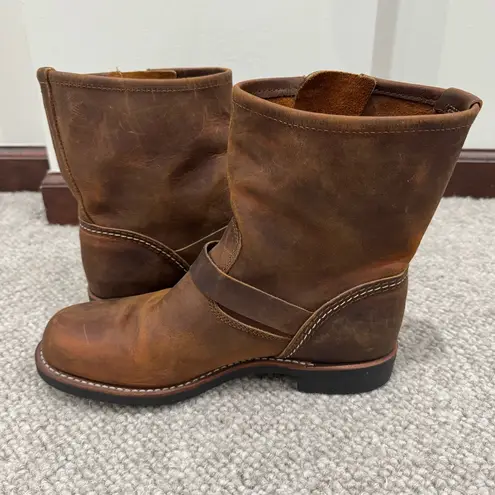 RED WING 3356 SHORT ENGINEER COOPER ROUGH & TOUGH BOOTS WOMEN US SZ 9 EU40 UK6.5 Brown