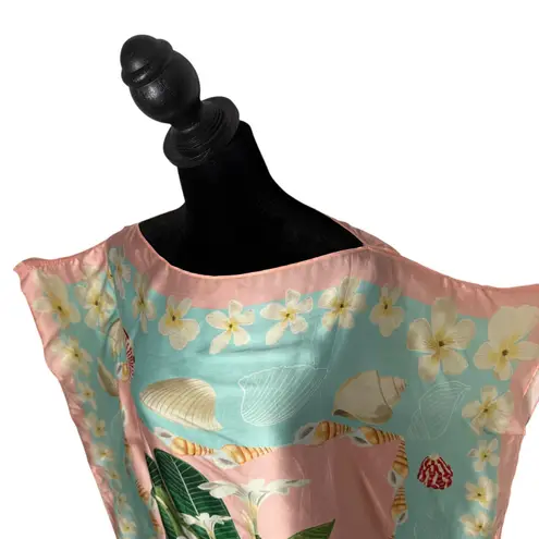 Verandah Scarf Panel Drape Top Dress Size S Resortwear Relaxed Fit BOHO Chic Pink