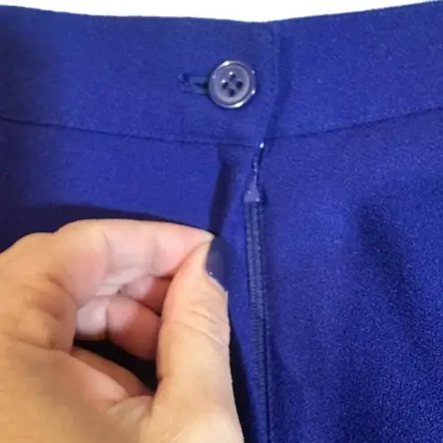 Valerie Stevens Evening Blue Wool Lined Pencil Straight Skirt Women Sz 14P