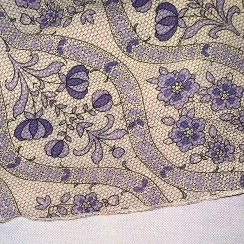 Oscar de la Renta • Cream Purple Floral Skirt Lined Sexy Iconic Y2K 90s Size 16