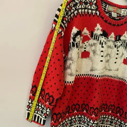 Cardigan Bay Christmas Red Snowman Winter Chunky Holiday Sweater Women's size XL