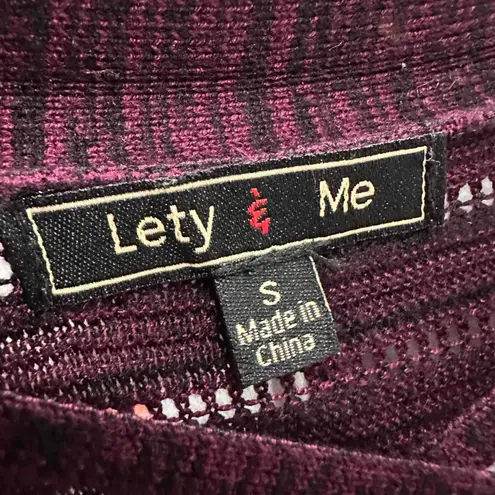 Lety & Me Womens Purple V Neck 3/4 Sleeve Pullover Sweater S Whimsigoth Goth Purple