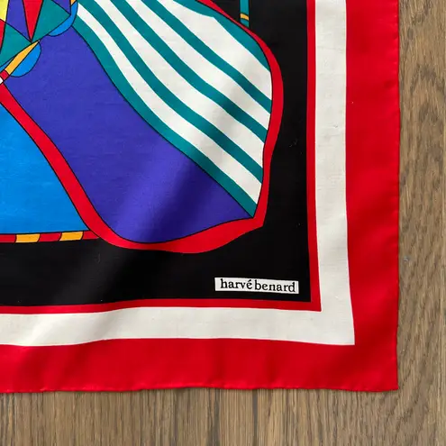 Harvé Benard Vintage Harvé Bernard Multicolor Nautical Flag Motif 100% Silk Scarf 34" Square