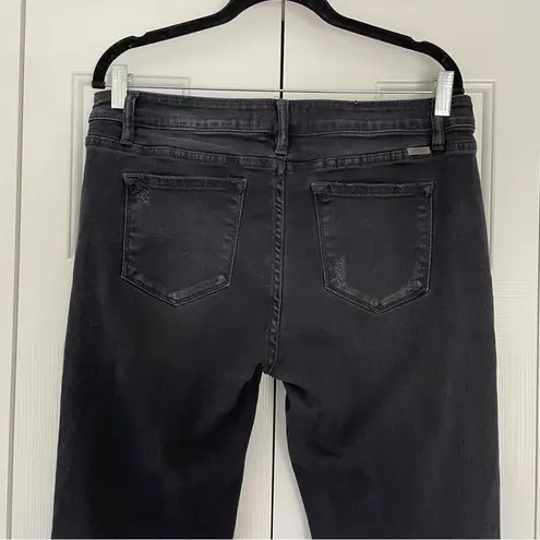 Kancan Bootcut Flare Black Denim Jeans Sz 31 Split Hem