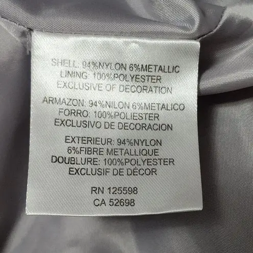 Ellen Tracy silver metallic lace fit and flare sleeveless dress size 14