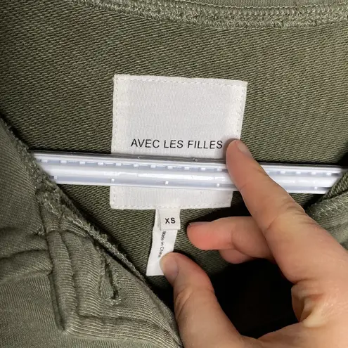 Avec Les Filles Avec Lea filles French terry shacket in dark olive size XS
