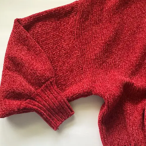 Chaser NWOT  oversized red chenille cozy knit turtleneck sweater, size medium - Image 7