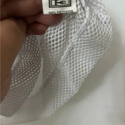 Women's White and Pink Mesh Camisole Size XL