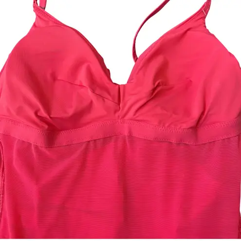 Popilush Ruched One Piece Swimsuit Tummy Control Padded Hot Pink M Size M