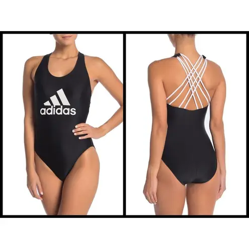 Adidas 💕💕 Graphic Crisscross One-Piece Swimsuit