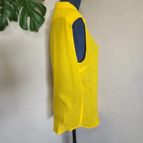 Yessica Sunflower Yellow Button Down Sleeveless Shirt Size L
