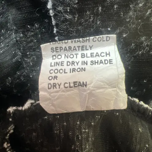 Lungo L'Arno Cardigan Womens Small Black White Floral Applique Flower Bohemian