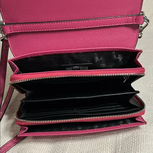 Karl Lagerfeld Lourdes Leather Plum Colored Crossbody Bag