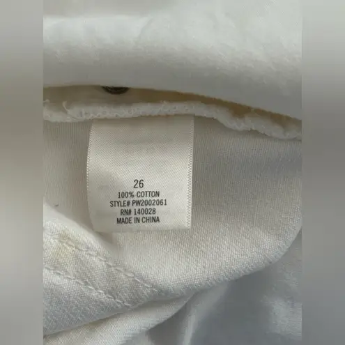 Harper White High Waist Denim Shorts