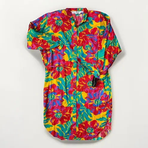 Oscar de la Renta Dress Womens Size Medium Vintage 70s NEW W TAGS Swirl Bright