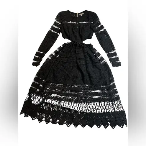 Asilio A Cut Above black cutout midi dress