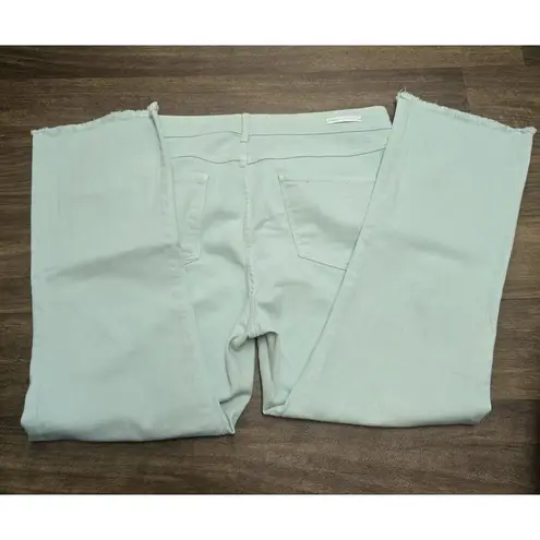Pilcro Anthropologie  Script Garment Dyed Raw Hem‎ Denim 31 Light Green