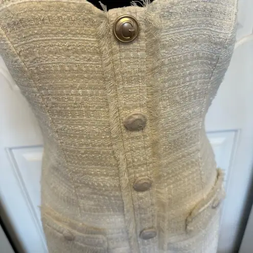 Guess by Marciano Eco Cream Tosca Tweed Mini Dress Boucle NEW Tags