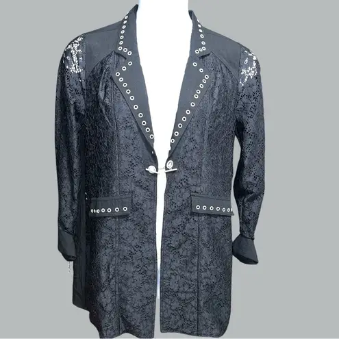 Midnight velvet Black Women's gothic Coat Size M