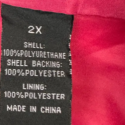 Baccini Dark Pink Faux Leather Plus Size Jacket