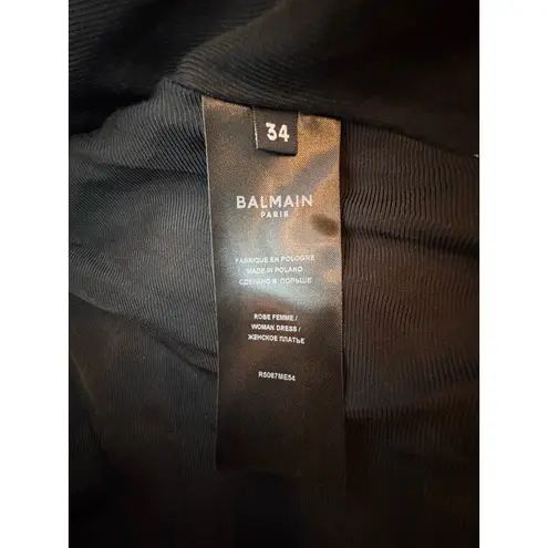 Balmain Black Flared Pleated Mini Dress - Size XS (2)