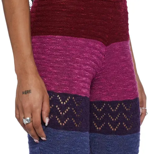 Current Mood Pink & Purple Striped Flare Pants