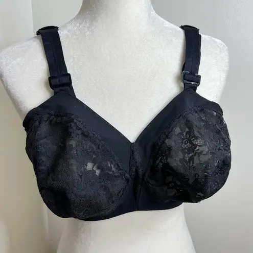 Vintage 80’s Sheer Black Lace Bra Size 38D Exquisite Form “Big Gals” 1728
