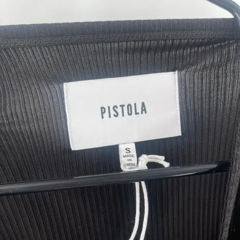 Pistola Top Small Poppy Long Sleeve Cutout Black Ribbed Rib Fitted NWOT Revolve