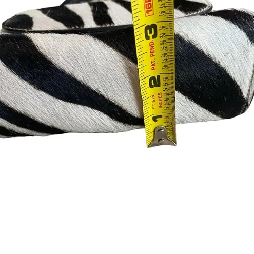 By Far Pony Hair Mini Bag Zebra Print Black White Micro Tote Purse Y2K