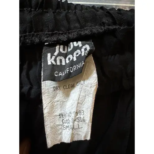 Vtg 90’s Judy Knapp Blk Crushed Velvet Lace Prairie Boho Cottage Maxi Skirt USA Black