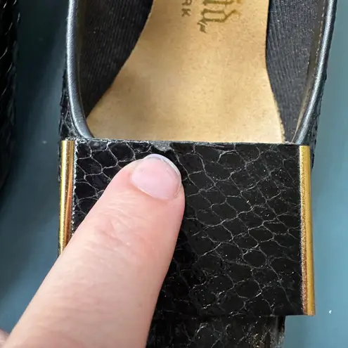 J. Norman LTD Snakeskin Pumps Block Heel Classic Party Career Shoes 6.5M Black Size 8.5