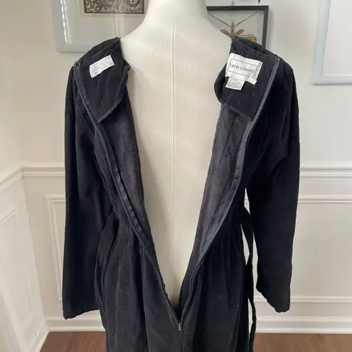 Vintage 80s Karin Stevens Black Corduroy Modest Prairie Dress 8