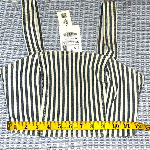 ZARA  Denim Striped Side Zipper Halter Top, Size XS- NWT