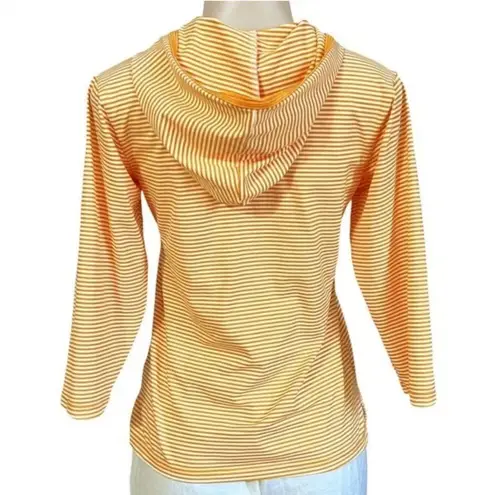 Anatomie Orange Striped Pullover Hoodie Long Sleeve Tee S
