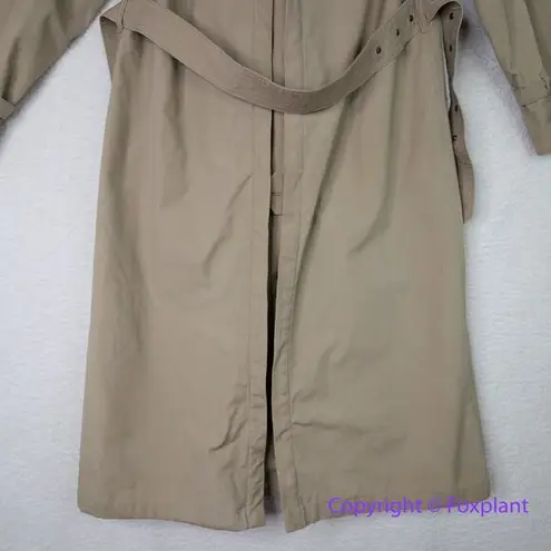 Vintage Charles Klein *flawed" womens trench coat double breasted, size 6 Brown