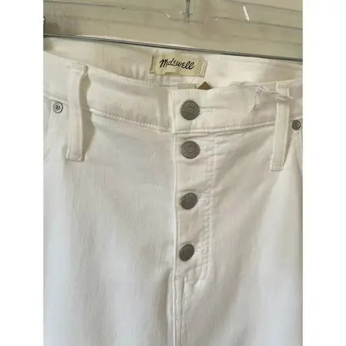 Madewell  Button Fly Skinny Denim Jeans White Size 36/Women's 22 Plus Petite NEW