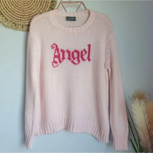 Wooden Ships , Caprice Angel Crew Pink Sapphire Mohair Wool Sweater, Medium