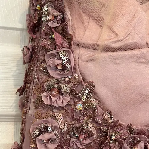 Sarafia Couture Silk Purple Lavender Formal Gown Dress Mother of The Bride Sz 8