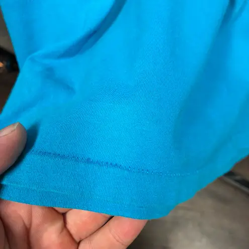 Vintage 1991 Teal Blue Wraparound Graphic Nature Frog Art tee Large L Single