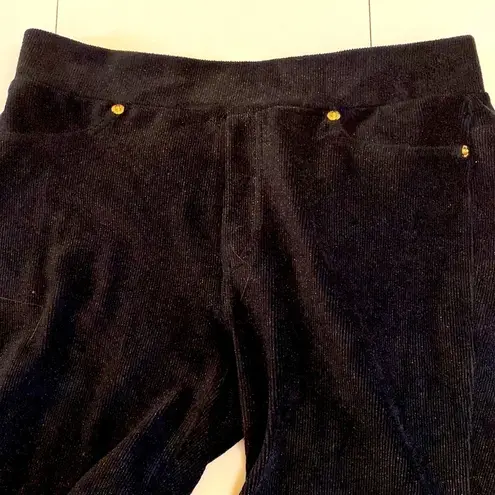Michael Kors stretch cotton velvet corduroy jeans.Black with gold threads.Size S Black