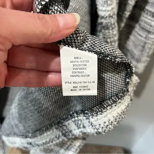 MELLODAY Womens Open Front Trench Coat Size Large White Black Classic