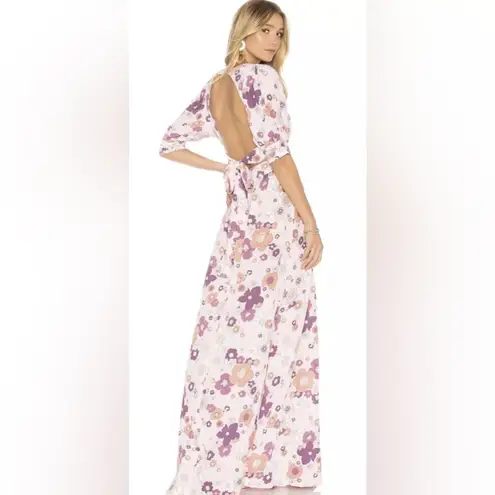 For Love & Lemons  Magnolia Maxi Dress in Pink Blossom Size Small $457