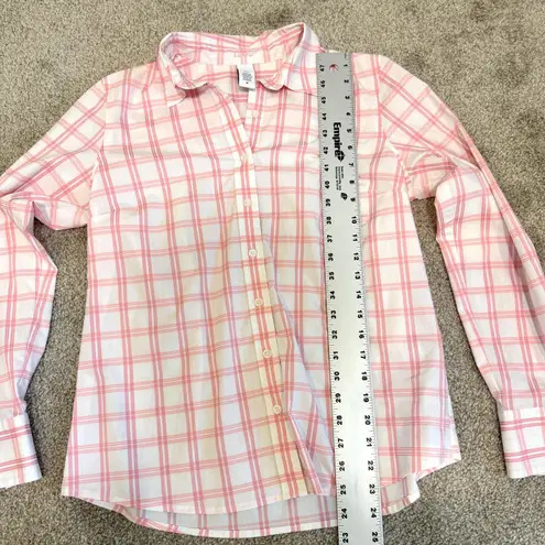IZOD EUC medium plaid check button front top blouse TB2 2339