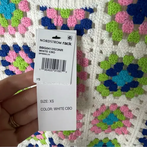 Design 365 | Chunky Rib Knit Sweater Vest Granny Square NWT Size XS Green