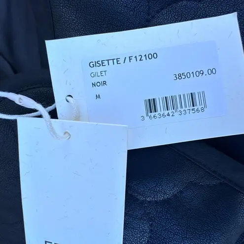 FRNCH NEW PARIS GISETTE/F12100 GILET NOIR MEDIUN WOMENS Black Quilted Vest