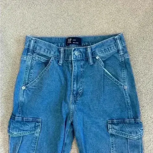 Gap  cargo blue 90s loose high rise jeans in size 0 / 25 short