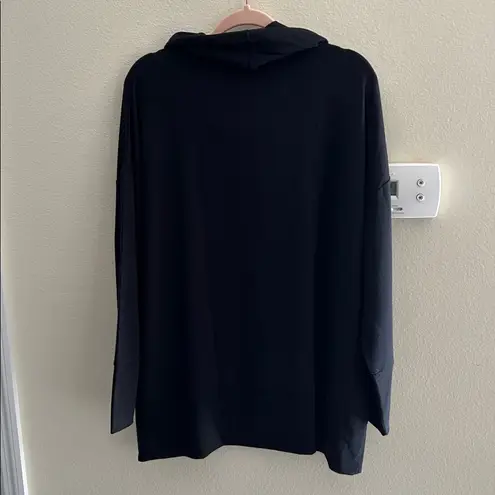 Garnet Hill NWT Cowl-Neck Knit Tunic black XL comfy lounge soft oversized fall