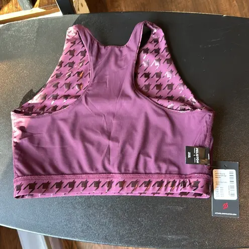 Peloton NWT  Show Up Houndstooth High Neck Sports Bra Size Large