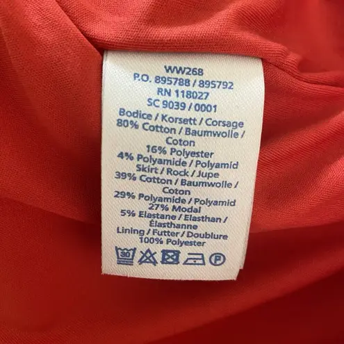 Boden Women's Dress Knit Striped Pockets Red White V Neck Tomato Girl US 8 Lined